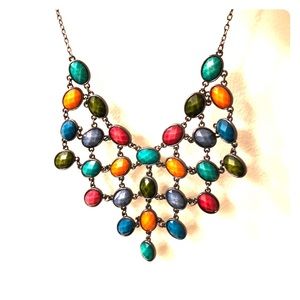 Colorful gem necklace